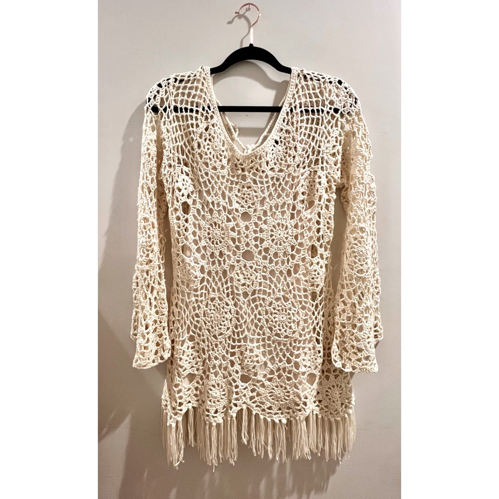 Blu Pepper Crochet Dress with Slip